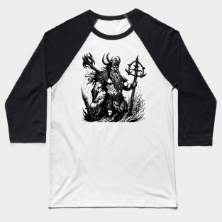 Scandinavian Viking at the sea Baseball T-Shirt